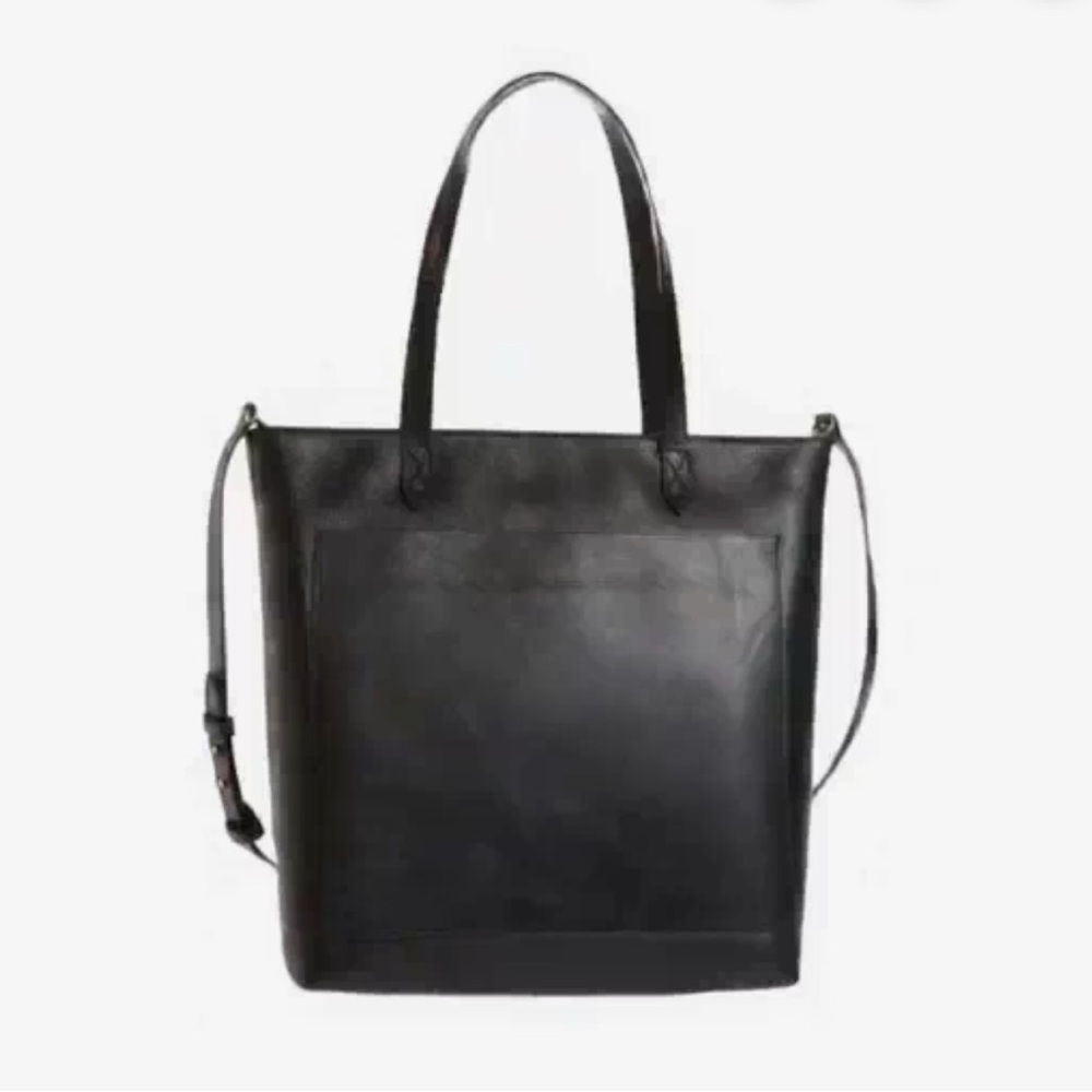 Madewell Black Leather Tote Bag